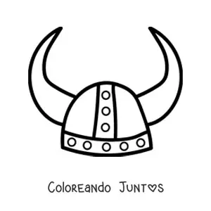Imagen para colorear de un sombrero vikingo