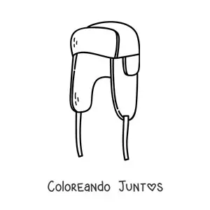 Imagen para colorear de un sombrero de invierno con orejeras