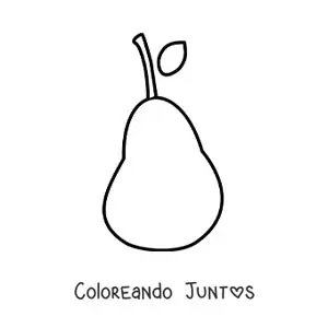 Imagen para colorear de una pera con una hoja