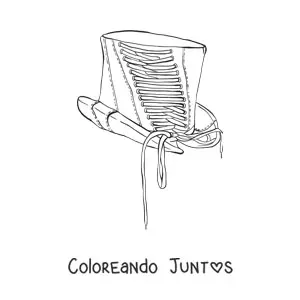 Imagen para colorear de un sombrero de copa antiguo