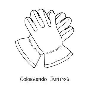 Imagen para colorear de un par de guantes