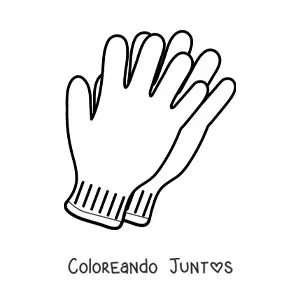 Imagen para colorear de un par de guantes de invierno