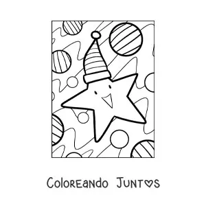 Imagen para colorear de una estrella de Navidad animada