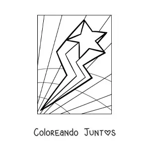 Imagen para colorear de una estrella fugaz