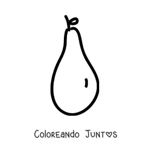 Imagen para colorear de una pera alargada