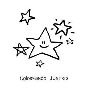 Imagen para colorear de varias estrellas de 5 puntas