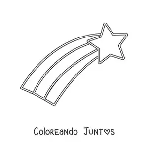Imagen para colorear de una estrella fugaz sencilla