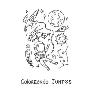 Imagen para colorear de la Tierra en el espacio
