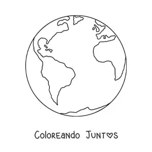 Imagen para colorear del planeta Tierra