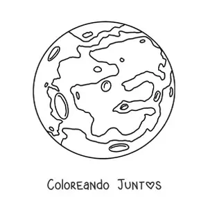 Imagen para colorear del planeta Mercurio