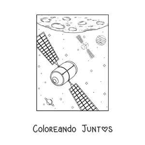 Imagen para colorear de dos satélites artificiales