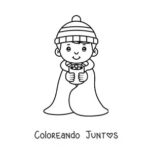 Niño con frío en invierno