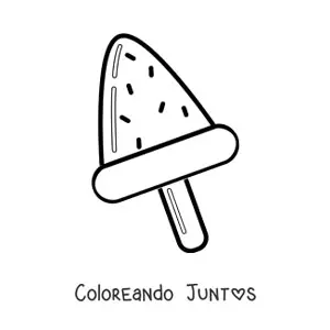 Imagen para colorear de una paleta de helado con forma de sandía