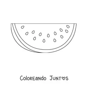 Imagen para colorear de media sandía de frente