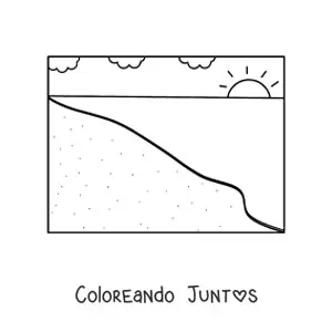 Imagen para colorear de la orilla de la playa
