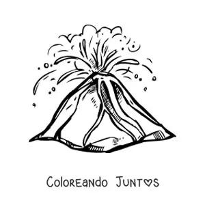 Volcán con lava