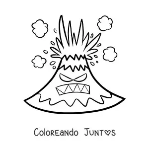 Volcán animado furioso