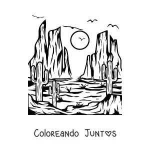 Imagen para colorear de un desierto