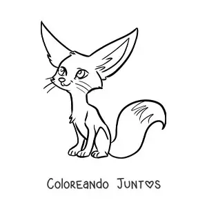 Imagen para colorear de un zorro del desierto