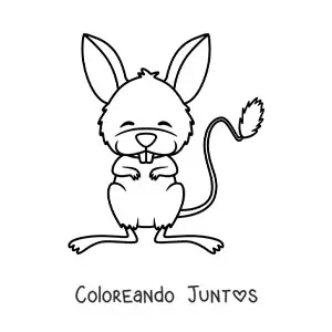 Imagen para colorear de un ratón del desierto animado