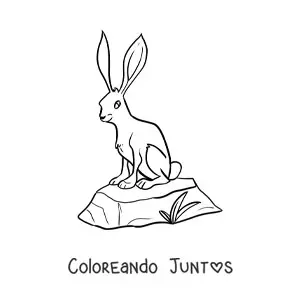 Imagen para colorear de una liebre del desierto
