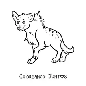 Imagen para colorear de una hiena del desierto