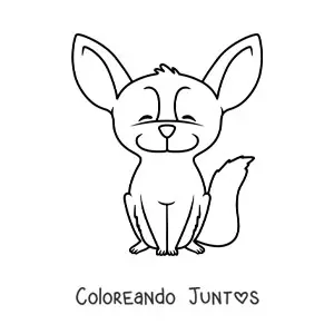 Imagen para colorear de un zorro del desierto animado