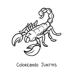 Imagen para colorear de un escorpión del desierto
