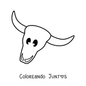 Imagen para colorear de un cráneo de toro del desierto