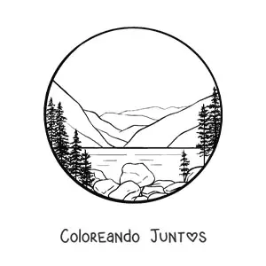 Imagen para colorear de un lago