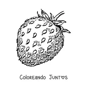Imagen para colorear de una fresa con su tallo