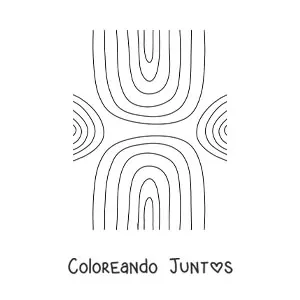Imagen para colorear de varios arcoíris en diferentes posiciones