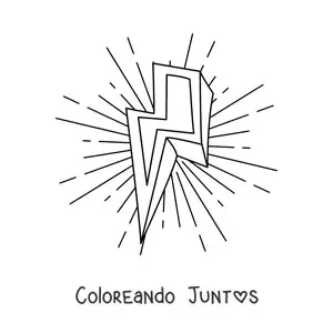 Imagen para colorear de rayo con luz