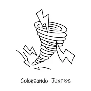 Imagen para colorear de huracán con 3 rayos