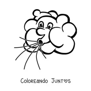 Nube animada soplando