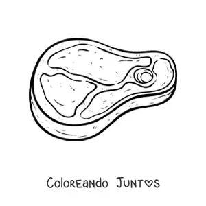 Imagen para colorear de un filete de carne roja cruda