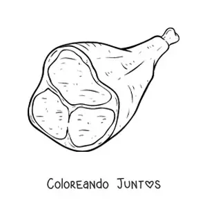 Imagen para colorear de un trozo de carne de res