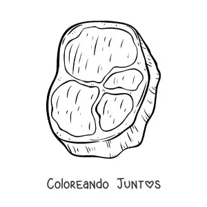 Imagen para colorear de un filete de carne de vaca