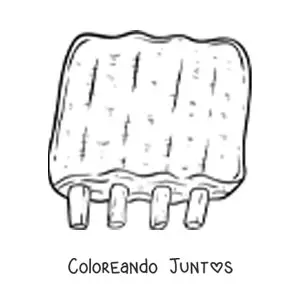 Imagen para colorear de unas costillas de carne de cerdo