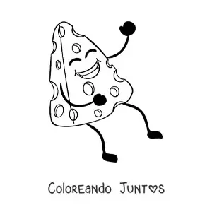 Imagen para colorear de un trozo de queso animado