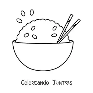 Imagen para colorear de un plato con arroz
