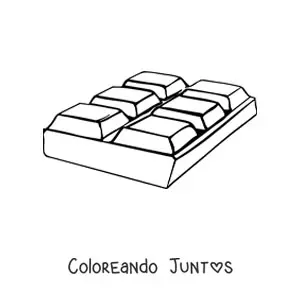 Imagen para colorear de una tableta de chocolate