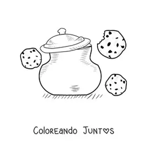 Imagen para colorear de unas galletas con chispas de chocolate