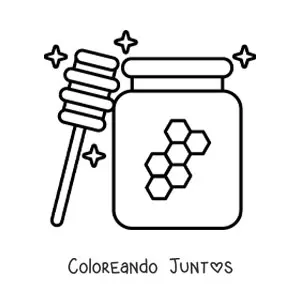 Imagen para colorear de un frasco de miel