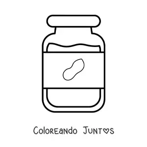 Imagen para colorear de un frasco de mantequilla de maní