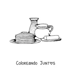Panqueques con margarina y leche