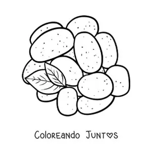 Imagen para colorear de un montón de papas