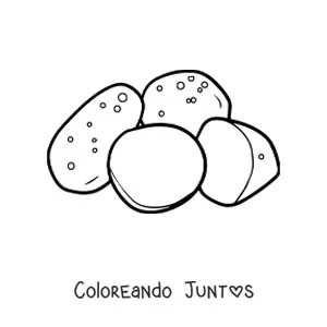 Imagen para colorear de tres papas cortadas