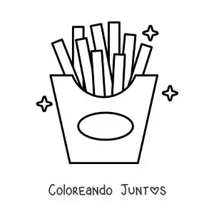 Imagen para colorear de una ración de papas a la francesa
