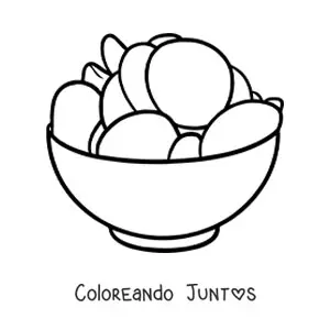 Imagen para colorear de un recipiente con patatas chips